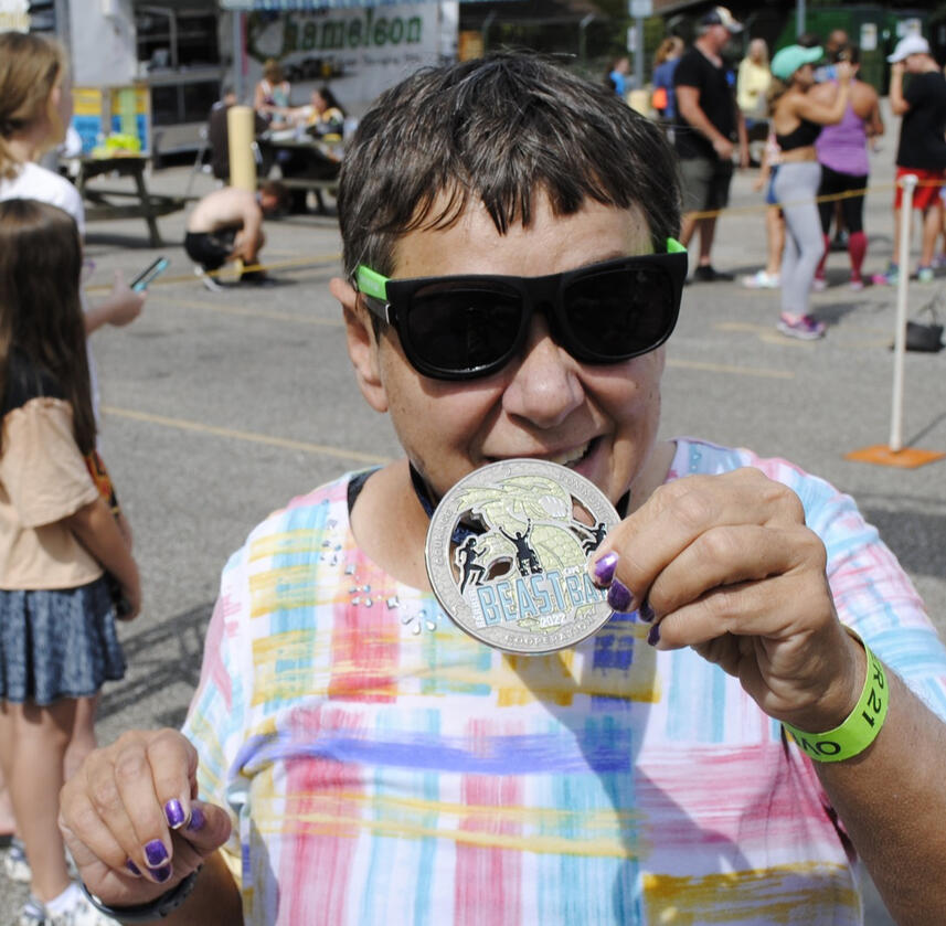 Participant with medal